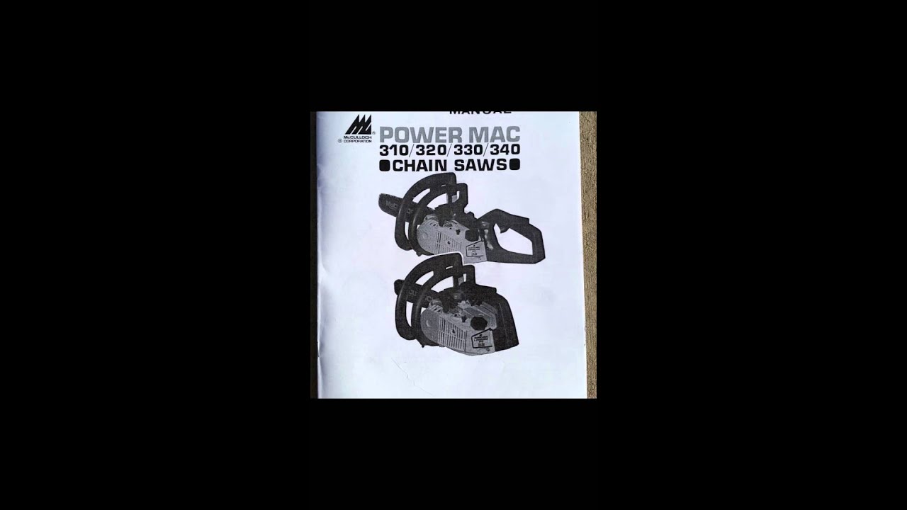 Mcculloch power mac 320 owners manual free